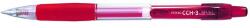 PENAC CCH-3 zselés toll, gumi markolat, 0, 7mm, átlátszó test - piros írás (P-BA3101-02F-86351)