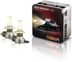 OSRAM Night Breaker LED Vintage H4 autós LED tompított és távolsági fényszóró, akár 330%-kal nagyobb fényerő, állandó fényerő technológia, 20 W, 12 V, 1650/1000 lumen, p43t foglalat, 3000 Kelvin, megbízható