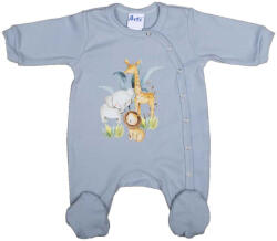 Asti Vékony, pamut, elöl patentos kisfiú rugdalózó Szafaris mintával