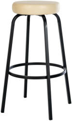  Kamari kör alakú műbőr bárszék négylábú fémvázzal krém-matt fekete 324860