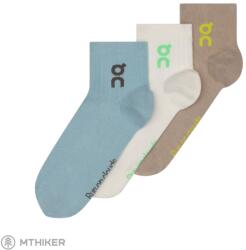 On Running On Logo Sock Mid 3 db-os zokni, sivatagi/mosászöld (L)
