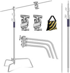 K&F Concept C-Stand állvány, 149cm-330cm, 20kg teherbírás, rozsdamentes acél (KF-34-037) - mikrosat