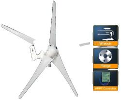 Szélturbina, 3000W teljesítményű kimenet, ingyenes MPPT vezérlő, 12 V -os, Ingyenes MPPT vezérlő, 3000W