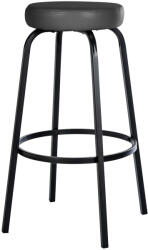  Kamari kör alakú műbőr bárszék négylábú fémvázzal sötétszürke-matt fekete 324863