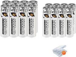  Újratölthető Li-ion akkumulátor, LCD kijelző, USB töltő, 8aa 8aaa