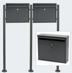 XPOtool V13 postaláda és állvány szett 36x10, 5x31, 5 cm, falra szerelhető, zárral, porszórt acélból 60487 - pepita