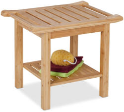  Bambusz fürdőszobai ülőke fogantyúval és polccal 45x55x40, 5 cm 10046334