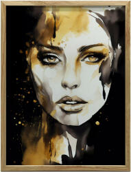  NŐI PORTRÉ FEKETE ÉS ARANY KERET NÉLKÜL PREMIUM VÁSZON 50x70 CM