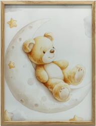  FESTÉS VÁSZONRA STRATCH KERETRE MEDVE A HOLDON 50x70 CM KERET NÉLKÜL