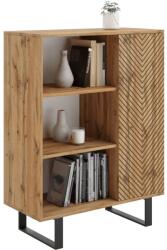  Fondi loft könyvespolc - halszálkás tölgyfa kézműves dekoráció