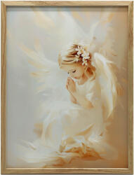  VÁSZON FESTŐ ANGYAL VIRÁGAL KERET NÉLKÜL 50x70 CM PREMIUM