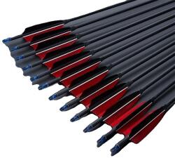  Szén nyilak, 315 hüvelyk hosszúság, valódi toll, TAPYB-24PCS