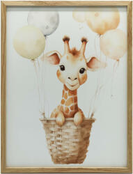 VÁSZONFESTÉS KERET NÉLKÜL VIDÁM ZSIRÁF UTAZÁSA 50x70 CM