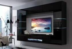 Prince Brandon Concept 62 nappali bútor szett magasfényű fekete (257cm)