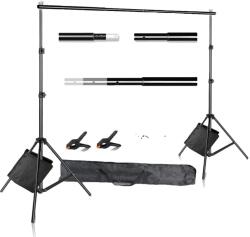  A fotózási háttérállvány, állítható magasság 200 cm -ig, támogatja a 3 kg súlyt, Új rugalmas homokzsák, 2, 6mx3m