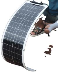  Rugalmas napelemes panel, 50 W teljesítmény, 21% -os cella hatékonyság, Fehér 50W