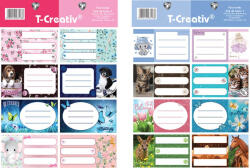 T-Creativ Füzetcímke / vignetta T-Creatív Girls II 2 ív/cs 8 db/ív N13119TAG1 (N13119TAG1)