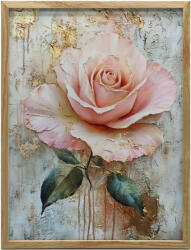  VÁSZON FESTMÉNY FALI ROSE GLOW-HOZ 50x70 CM BARNA KERETTEL
