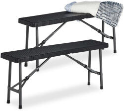  2 db Hajtogatható Rattanhatású Kerti Pad - 100 cm