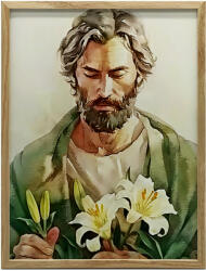  VÁSZONFESTMÉNY SZENT JÓZSEF LILES-EL VÁSZON PREMIUM-ON KERET NÉLKÜL 30x40