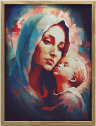  FESTÉS VÁSZONRA MÁRIA JÉZUSBABÁVAL KERET NÉLKÜL 70x100 CM