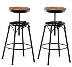 Bárszék szett - Ipari stílus - 2 db - Állítható magasság