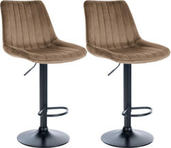  Toni bársony bárszék 2 db-os szett barna-fekete