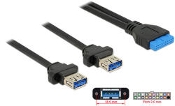 Delock USB 3.0-s Csatlakozóhüvellyel Ellátott Kábel, 2, 00 mm 19 Tus 2xUSB 3.0 A Típusú Csatlako