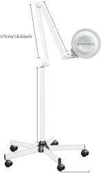 5x megvilágított nagyító, hűvös fehér LED -es fény, állítható 360 ° -os pozicionálás, Fehér, 5x