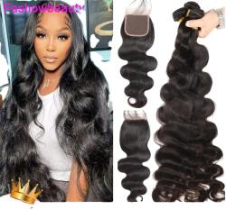  Emberi hajkötegek, testhullám, átlátszó bezárás, Természetes szín, 26 26 26 22