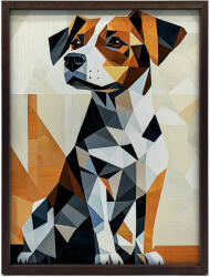  VÁSZON KÉP FALI KUTYÁHOZ GEOMETRIÁBAN KERET NÉLKÜL 70x100 CM