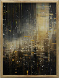  KERET FALI PLAKÁT CITY LIGHTS FEKETE ARANY 70x100 CM