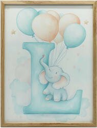  FALI PLAKÁT ALUMÍNIUM KERETBEN I. BETŰ Léggömbbel és elefánttal 70X100cm