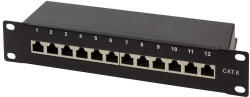 LogiLink Cat. 6 Patch Panel 12-port 10, STP, Fekete