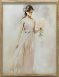  VÁSZONFESTÉS GYÖNYÖRŰ NŐ VIRÁGOS KERET NÉLKÜL 50x70 CM