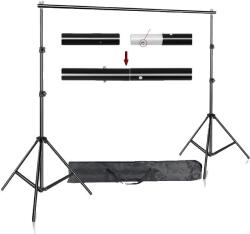  Fotóstúdió Háttér Állvány - 2mx3m, Állítható Magasság, Hordozható
