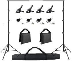  Photo Video Studio háttérállvány, állítható magasság, tárolózsákok, 3x2, 6 m -es készlet