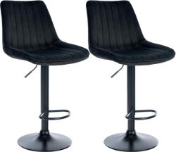 Toni bársony bárszék 2 db-os szett fekete 324072