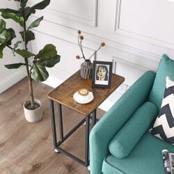 VASAGLE kisasztal kerekekkel, forgácslap és fém, rusztikus barna, 50x35x61 cm