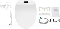Intelligens bidet WC-ülés, állítható vízhőmérséklet, többfunkciós fúvóka, FEHÉR, Hosszúkás, EU dugó