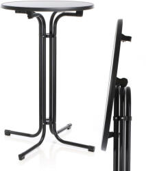  Toboli összecsukható kerek bárasztal fekete 70x110cm beltéri/kültéri 64221 - pepita