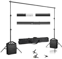  Fotózási háttérállvány, támogató rendszer, hordozó táska, 2, 6x3m, Adjon hozzá 2db homokzsákot