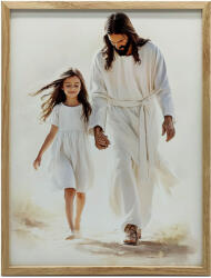  Fali Plakát Jézus és Egy Lány Csendes Sétában 70x100 Cm