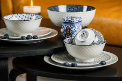 Nora's Design Black & blue 9 részes modern design porcelán étkészlet 2 személyre Brand: Nora' s design