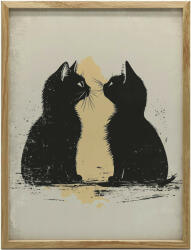  VÁSZONFESTMÉNY A FALSZERETETRE MACSKA STÍLUSBAN KERETTEL 50x70 CM