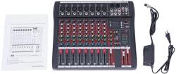  Professzionális audio keverő, 7/8 csatorna, USB és Bluetooth csatlakozás, 8-csatornás EU