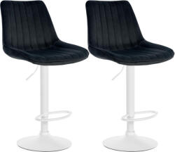 Toni bársony bárszék trombitatalppal 2 db-os szett fekete-fehér 324078