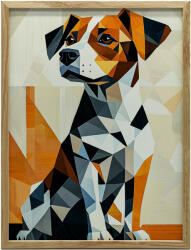  FALAPAKÁT FAKERETES KUTYA GEOMETRIÁBAN 50x70 CM