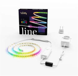Twinkly line - LED szalag - Okos dekorfény - 100 db LED - 1, 5 m - RGB szín - Programozható - Fehér kábel - Kezdő szett