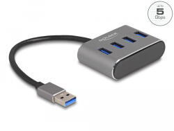 Delock 4 Portos USB 3.2 Gen 1 Hub USB Type-A Csatlakozóval USB Type-A Portok